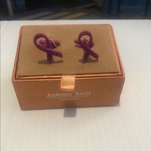 Antonio Ricci Couture Breast Cancer Ribbon Cuff Links